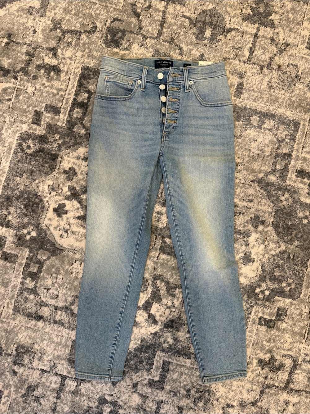 Lucky Brand Light Blue High-Rise Button-Fly Skinny Jeans